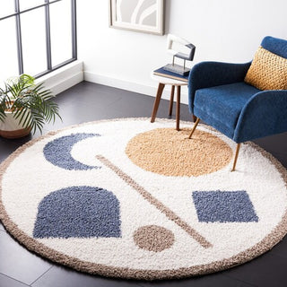 Safavieh Calico Shag CLC114 Ivory / Blue Area Rug