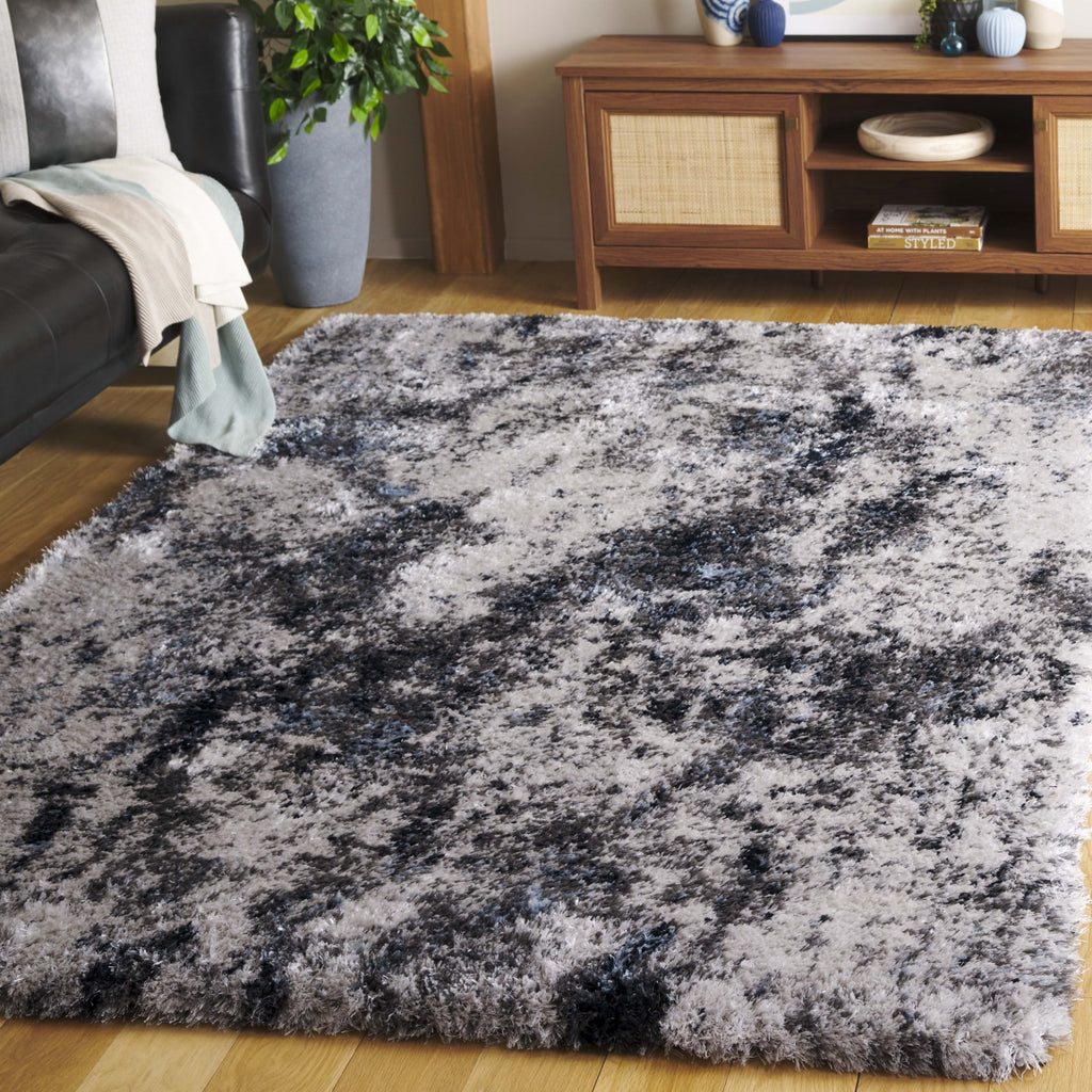 Safavieh Cloud Shag CLD110F Grey / Blue Area Rug Room Scene Feature