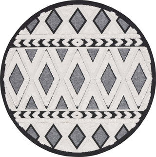 Safavieh Cottage COT200A Ivory / Dark Grey Area Rug Round