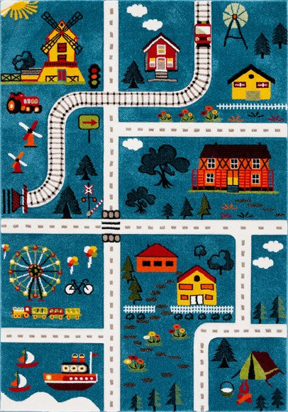 Safavieh Carousel Kids CRK197M Blue/Beige Area Rug