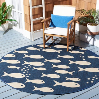 Safavieh Courtyard CY6012-258 Navy / Beige Area Rug Room Scene