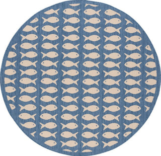 Safavieh Courtyard CY6013-233 Blue / Beige Area Rug Round