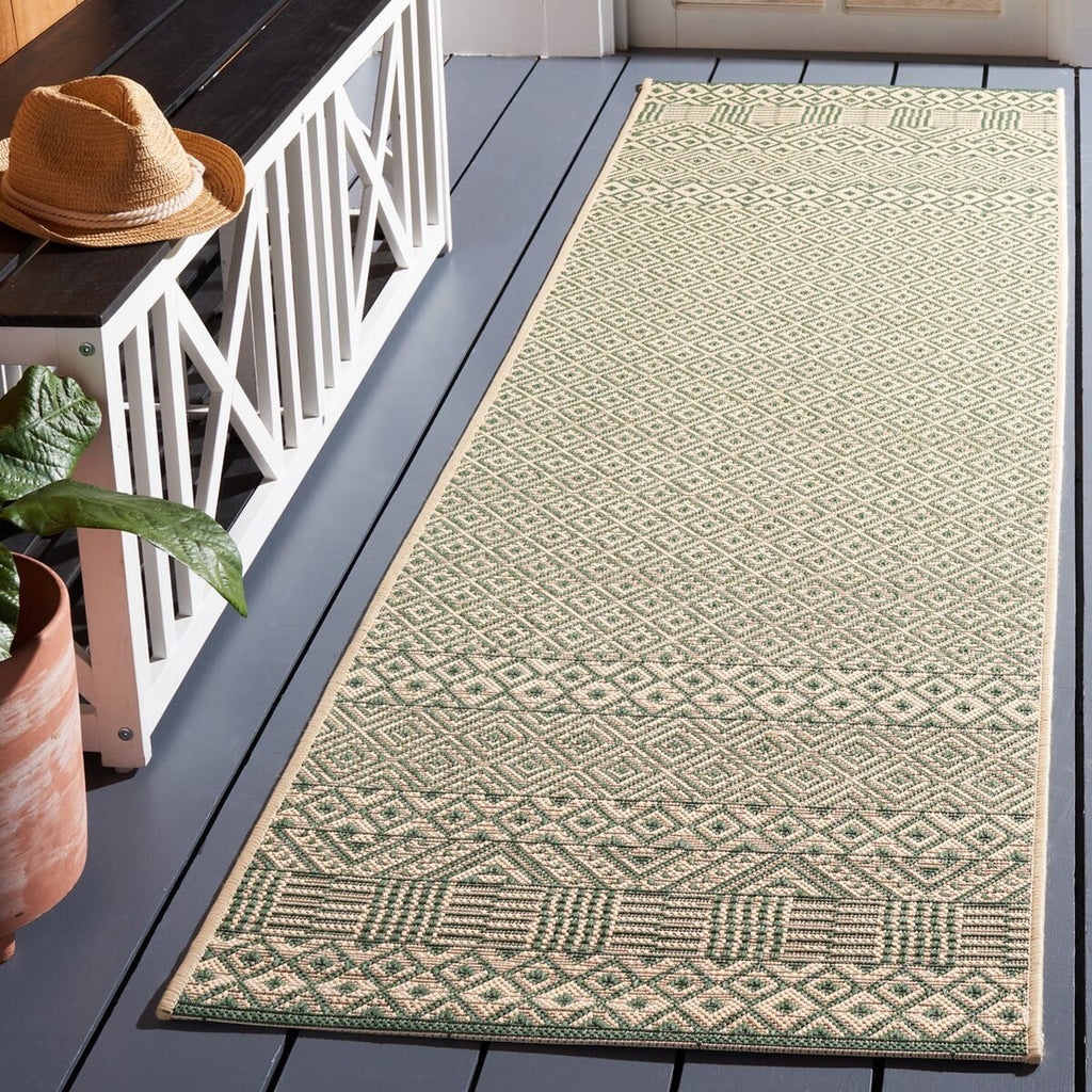 Safavieh Courtyard CY6235-32212 Dark Green / Beige Area Rug Room Scene Feature