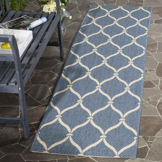 Safavieh Courtyard CY6654-233 Blue / Beige Area Rug Room Scene Feature