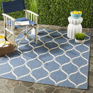 Safavieh Courtyard CY6654-233 Blue / Beige Area Rug Room Scene