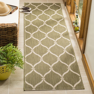 Safavieh Courtyard CY6654-234 Green / Beige Area Rug Room Scene Feature