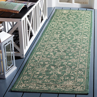 Safavieh Courtyard CY6680-32221 Dark Green / Beige Area Rug Room Scene Feature