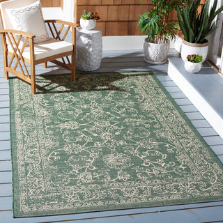 Safavieh Courtyard CY6680-32221 Dark Green / Beige Area Rug Room Scene