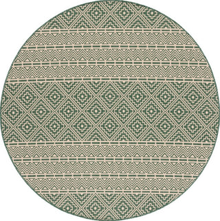 Safavieh Courtyard CY6787-32221 Dark Green / Beige Area Rug Round