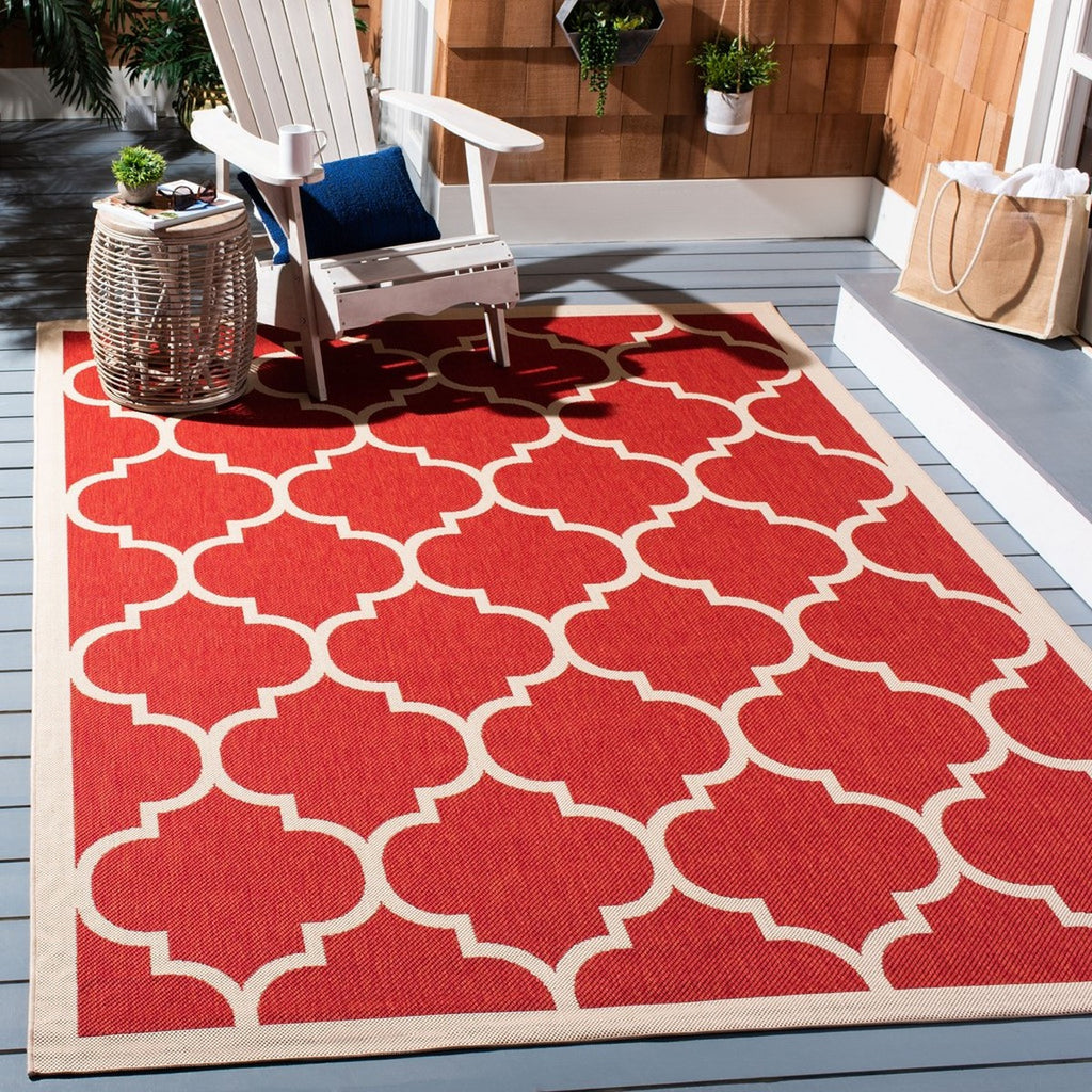 Safavieh Courtyard CY6914-248 Red / Bone Area Rug Room Scene Feature