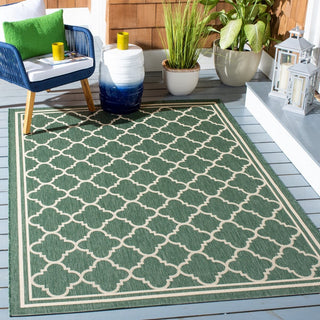 Safavieh Courtyard CY6918-322 Dark Green / Beige Area Rug Room Scene