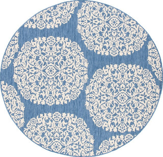 Safavieh Courtyard CY6962-23321 Blue / Ivory Area Rug Round