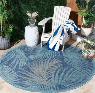 Safavieh Courtyard CY7557-39421 Aqua / Navy Area Rug Room Scene