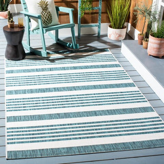 Safavieh Courtyard CY8062-53512 Ivory / Teal Area Rug Room Scene Feature