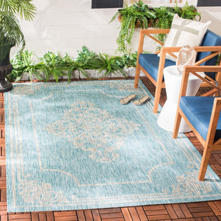 Safavieh Courtyard CY8212-37121 Aqua / Grey Area Rug Room Scene