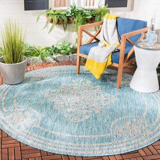 Safavieh Courtyard CY8212-37121 Aqua / Grey Area Rug Room Scene