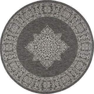 Safavieh Courtyard CY8232-36621 Black / Ivory Area Rug Round