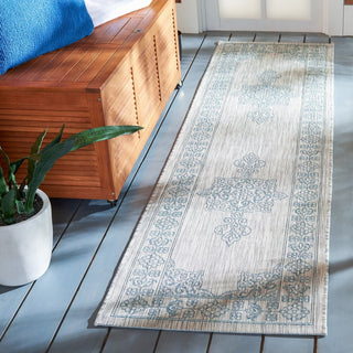 Safavieh Courtyard CY8232-37112 Grey / Aqua Area Rug Room Scene Feature