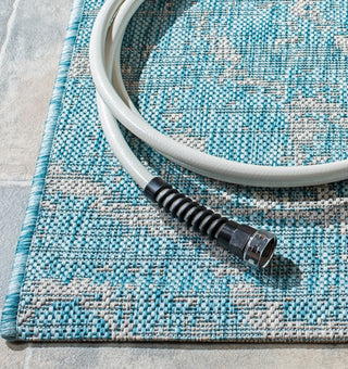 Safavieh Courtyard CY8382-37121 Aqua / Grey Area Rug Detail