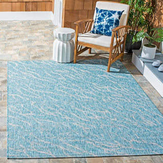 Safavieh Courtyard CY8382-37121 Aqua / Grey Area Rug Room Scene Feature