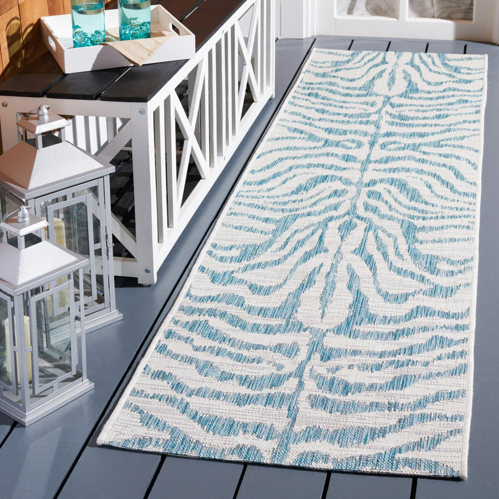 Safavieh Courtyard CY8444-53612 Ivory / Aqua Area Rug Room Scene Feature