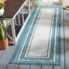 Safavieh Courtyard CY8475-53512 Ivory / Teal Area Rug Room Scene Feature