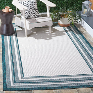 Safavieh Courtyard CY8475-53512 Ivory / Teal Area Rug Room Scene