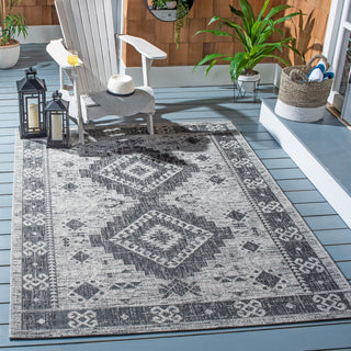 Safavieh Courtyard CY8546-37612 Light Grey / Charcoal Area Rug Room Scene Feature