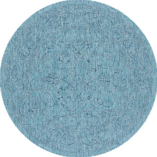 Safavieh Courtyard CY8680-39412 Aqua / Navy Area Rug Round