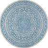 Safavieh Courtyard CY8734-36812 Light Grey / Blue Area Rug Round