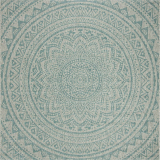 Safavieh Courtyard CY8734-37112 Light Grey / Aqua Area Rug Square