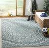 Safavieh Courtyard CY8734-37212 Light Grey / Teal Area Rug Room Scene