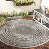 Safavieh Courtyard CY8734-37612 Light Grey / Black Area Rug Room Scene Feature