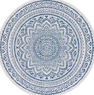 Safavieh Courtyard CY8734-53412 Ivory / Navy Area Rug Round