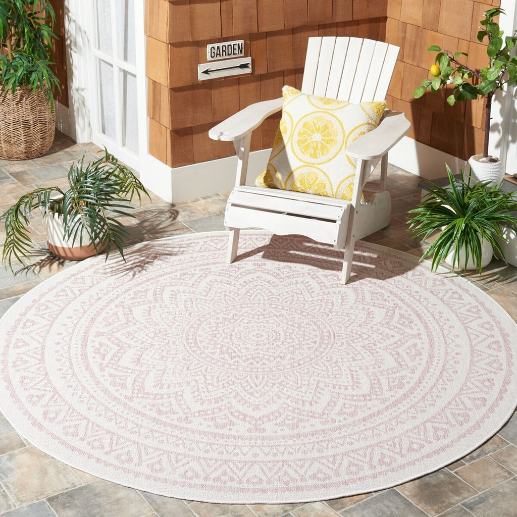 Safavieh Courtyard CY8734-56212 Ivory / Soft Pink Area Rug Room Scene Feature