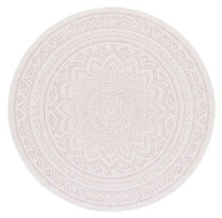 Safavieh Courtyard CY8734-56212 Ivory / Soft Pink Area Rug Round