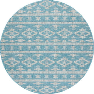 Safavieh Courtyard CY8863-37121 Aqua / Grey Area Rug Round