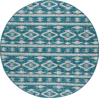 Safavieh Courtyard CY8863-37221 Teal / Grey Area Rug Round