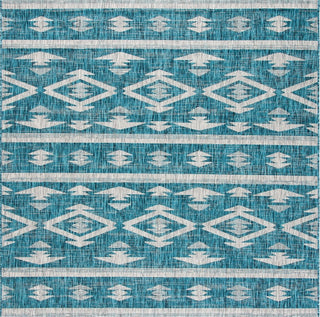 Safavieh Courtyard CY8863-37221 Teal / Grey Area Rug Square