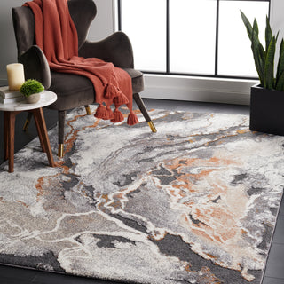 Safavieh Cyrus Shag CYR121H Dark Grey / Orange Area Rug Room Scene Feature