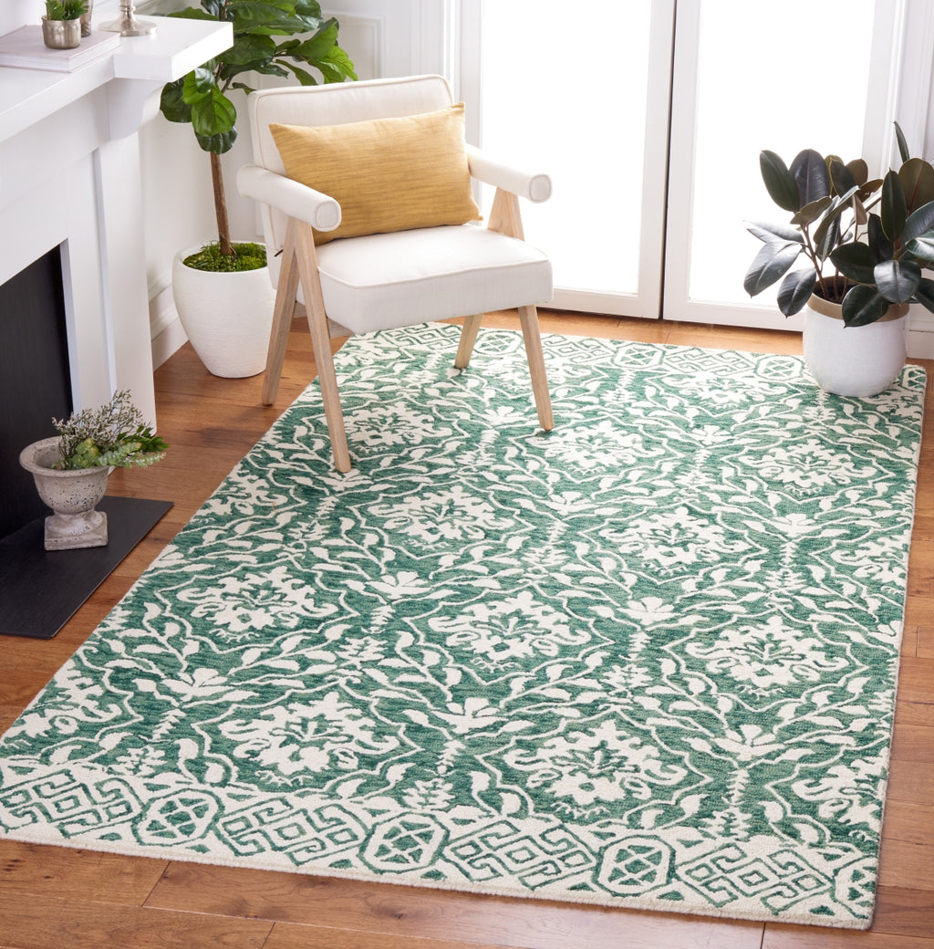 Safavieh Dip Dye DDY901Y Dark Green / Ivory Area Rug Room Scene Feature