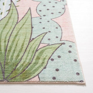 Safavieh Door And Kitchen Mat DKM373 Pink / Green Machine Washable Area Rug