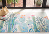 Safavieh Door And Kitchen Mat DKM376 Fuchsia / Turquoise Machine Washable Area Rug Room Scene Feature