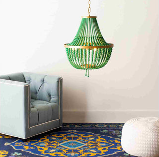 Safavieh Prince DSN1300A Green / Gold Lamp Room Scene On Feature