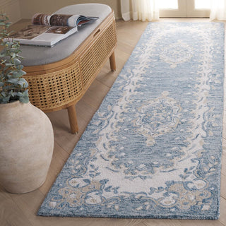 Safavieh Ebony EBN121L Dark Blue / Ivory Area Rug Room Scene Feature