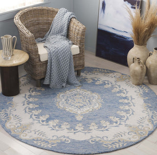 Safavieh Ebony EBN121M Blue / Ivory Area Rug Room Scene Feature