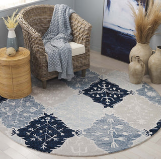 Safavieh Ebony EBN128M Blue / Ivory Area Rug Room Scene Feature