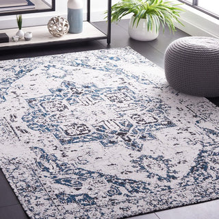 Safavieh Easy Care ECR107A Ivory / Blue Machine Washable Area Rug Room Scene Feature