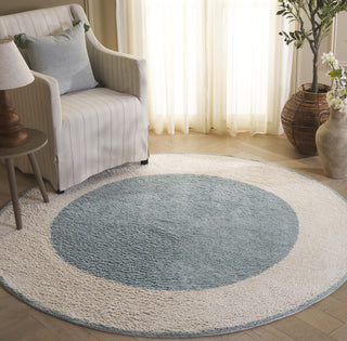 Safavieh Easy Care ECR220K Ivory / Turquoise Machine Washable Area Rug Room Scene