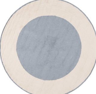Safavieh Easy Care ECR220M Ivory / Blue Machine Washable Area Rug Round